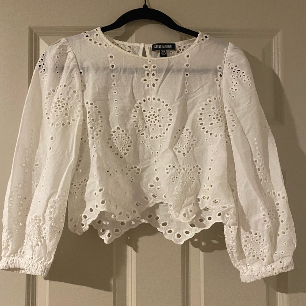 Steve Madden White Eyelet Women's Top